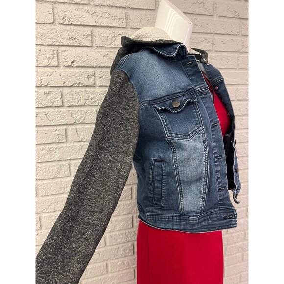 Ci Sono Women Stretch Denim Jacket with Removable Hoodie Size M - Picture 6 of 9